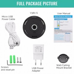 V380 Wifi IP Camera Fish Eye 360 Degree Panoramic Camera 1080P 2.0 Mega Pixel With Night Vision