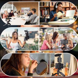 Mobile Vlogging Kit Smartphone Video Shooting Equipment Set Codenser Mic Led Light and Tripod Stand