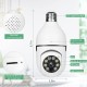 Light Bulb Security Camera, Home WiFi 360 Degree Pan/Tilt Panoramic IP Camera