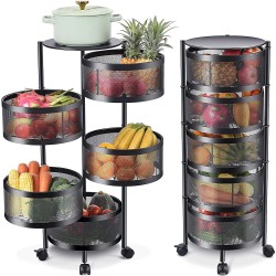 Stainless Steel Fruit Basket For Kitchen 5 Layer