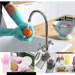Magic Silicone Dish Washing Gloves 1 Pair