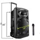 Rechargeable Bluetooth karaoke trolley speaker with wireless microphone