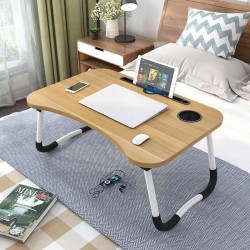 Laptop Table Study Bed with Cup Mobile Tablet Holder