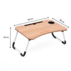 Laptop Table Study Bed with Cup Mobile Tablet Holder