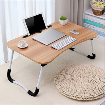 Laptop Table Study Bed with Cup Mobile Tablet Holder