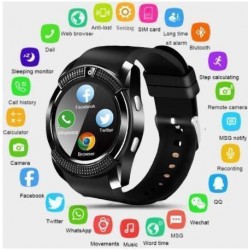 V8 Smart Watch Support Sim TF Card Bluetooth Clock with Camera for Smartphone