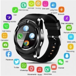V8 Smart Watch Support Sim TF Card Bluetooth Clock with Camera for Smartphone