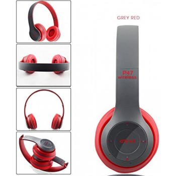 P47 Bluetooth Wireless Headphones Foldable with Microphone Stereo Earphones 3.5mm Audio Support FM