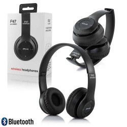 P47 Bluetooth Wireless Headphones Foldable with Microphone Stereo Earphones 3.5mm Audio Support FM
