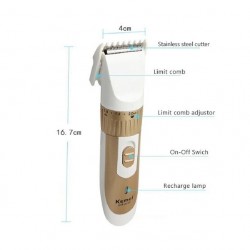 Kemei KM-9020 Electric Hair Clipper Rechargeable Men Hair Trimmer Gold