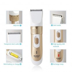 Kemei KM-9020 Electric Hair Clipper Rechargeable Men Hair Trimmer Gold