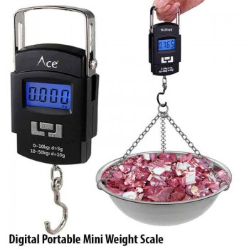 Portable Electronic Weight Scale 50kg -Black - Weight Machine