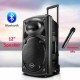 Rechargeable Bluetooth karaoke trolley speaker with wireless microphone